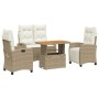 Set de comedor jardín con cojines 4 pzas ratán sintético beige de , Conjuntos de jardín - Ref: Foro24-3277420, Precio: 555,78...