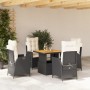 5-teiliges Gartenmöbel-Set mit Kissen synthetisches Rattan schwarz von , Gartensets - Ref: Foro24-3277434, Preis: 565,23 €, R...