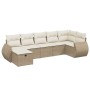 Set of 7-piece garden sofas and beige synthetic rattan cushions by , Garden sets - Ref: Foro24-3264124, Price: 594,45 €, Disc...