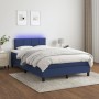 Cama box spring con colchón y luces LED tela azul 120x190 cm de , Camas y somieres - Ref: Foro24-3270045, Precio: 382,70 €, D...