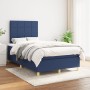 Boxspringbett mit blauem Stoffbezug und Matratze, 120x190 cm. von , Betten und Lattenroste - Ref: Foro24-3269936, Preis: 410,...