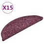 Alfombra de peldaño de escalera 15 uds morado oscuro 56x17x3 cm de vidaXL, Alfombrillas para escalones - Ref: Foro24-322384, ...