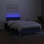 Cama box spring con colchón y luces LED tela azul 120x190 cm de , Camas y somieres - Ref: Foro24-3270087, Precio: 371,06 €, D...