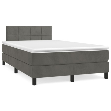 Cama box spring con colchón terciopelo gris oscuro 120x190 cm de , Camas y somieres - Ref: Foro24-3269838, Precio: 371,91 €, ...