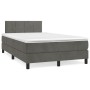 Cama box spring colchón y LED terciopelo gris oscuro 120x190 cm de , Camas y somieres - Ref: Foro24-3270154, Precio: 381,73 €...