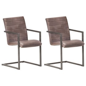 Cantilever dining chairs 2 units brown genuine leather by vidaXL, dining chairs - Ref: Foro24-321841, Price: 285,99 €, Discou...