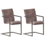 Cantilever dining chairs 2 units brown genuine leather by vidaXL, dining chairs - Ref: Foro24-321841, Price: 270,79 €, Discou...