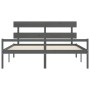 Double bed for seniors gray solid wood headboard by vidaXL, Beds and slatted bases - Ref: Foro24-3195368, Price: 160,36 €, Di...