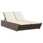 Double sun lounger with brown synthetic rattan cushions by , Loungers - Ref: Foro24-368180, Price: 295,00 €, Discount: %