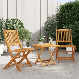 Folding 3-piece solid acacia wood garden dining set by , Garden sets - Ref: Foro24-3206329, Price: 142,31 €, Discount: %