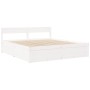 Bed with drawers and mattress solid pine white wood 200x200 cm by , Beds and slatted bases - Ref: Foro24-3281887, Price: 670,...