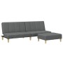 Sofá cama de 2 plazas con taburete tela gris oscuro de , Sofás - Ref: Foro24-3258139, Precio: 290,25 €, Descuento: %