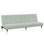 Sofá cama de 2 plazas con taburete terciopelo gris claro de , Sofás - Ref: Foro24-3258145, Precio: 315,07 €, Descuento: %