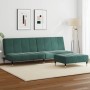 Sofá cama de 2 plazas con taburete terciopelo verde oscuro de , Sofás - Ref: Foro24-3258147, Precio: 315,13 €, Descuento: %