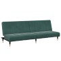 Sofá cama de 2 plazas con taburete terciopelo verde oscuro de , Sofás - Ref: Foro24-3258147, Precio: 315,13 €, Descuento: %