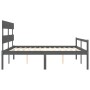 Cama de matrimonio personas mayores cabecero madera maciza gris de vidaXL, Camas y somieres - Ref: Foro24-3195368, Precio: 16...