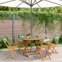 5-teiliges Garten-Esszimmer-Set Massivholz Stoff Blattdruck von , Gartensets - Ref: Foro24-3281776, Preis: 259,39 €, Rabatt: %