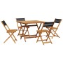 5-piece garden dining set made of solid black polypropylene wood. by , Garden sets - Ref: Foro24-3281781, Price: 285,79 €, Di...