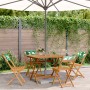 5-teiliges Garten-Esszimmer-Set Massivholz Stoff Blattdruck von , Gartensets - Ref: Foro24-3281788, Preis: 281,16 €, Rabatt: %