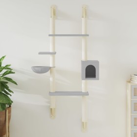 Light gray wall-mounted cat scratching tree 180 cm by , Cat furniture - Ref: Foro24-172402, Price: 58,29 €, Discount: %