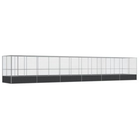 Aviary with silver steel extension 1246x207x212 cm by , Feet and bird cages - Ref: Foro24-3214276, Price: 1,00 €, Discount: %