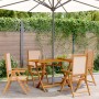 Reclining garden chairs 4 units solid wood and beige fabric by , Garden chairs - Ref: Foro24-3214547, Price: 285,78 €, Discou...