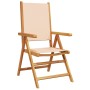 Reclining garden chairs 4 units solid wood and beige fabric by , Garden chairs - Ref: Foro24-3214547, Price: 285,78 €, Discou...