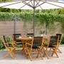 Reclining garden chairs 6 pcs solid acacia wood black by , Garden chairs - Ref: Foro24-3214566, Price: 420,39 €, Discount: %