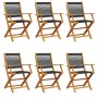 Reclining garden chairs 6 pcs solid acacia wood black by , Garden chairs - Ref: Foro24-3214566, Price: 420,39 €, Discount: %