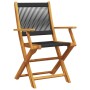 Reclining garden chairs 6 pcs solid acacia wood black by , Garden chairs - Ref: Foro24-3214566, Price: 420,39 €, Discount: %