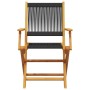 Reclining garden chairs 6 pcs solid acacia wood black by , Garden chairs - Ref: Foro24-3214566, Price: 420,39 €, Discount: %