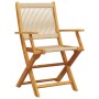 Folding garden chairs 6 pcs solid acacia wood beige by , Garden chairs - Ref: Foro24-3214572, Price: 422,08 €, Discount: %