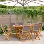 Folding garden chairs 8 pcs solid wood and anthracite fabric by , Garden chairs - Ref: Foro24-3214579, Price: 488,51 €, Disco...