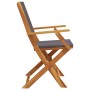 Folding garden chairs 8 pcs solid wood and anthracite fabric by , Garden chairs - Ref: Foro24-3214579, Price: 486,99 €, Disco...