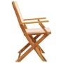 Folding garden chairs 8 pcs solid wood and beige fabric by , Garden chairs - Ref: Foro24-3214585, Price: 487,90 €, Discount: %