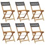 Folding garden chairs 6 pcs solid wood and black PE rattan by , Garden chairs - Ref: Foro24-3214593, Price: 238,88 €, Discoun...