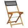 Folding garden chairs 6 pcs solid wood and black PE rattan by , Garden chairs - Ref: Foro24-3214593, Price: 238,88 €, Discoun...