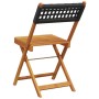 Folding garden chairs 6 pcs solid wood and black PE rattan by , Garden chairs - Ref: Foro24-3214593, Price: 238,88 €, Discoun...