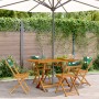 Reclining garden chairs, set of 4, made of solid wood and green fabric. by , Garden chairs - Ref: Foro24-3214622, Price: 165,...