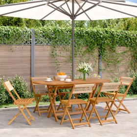 Folding garden chairs 6 pcs solid acacia wood beige by , Garden chairs - Ref: Foro24-3214608, Price: 262,80 €, Discount: %