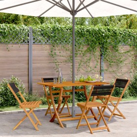 Reclining garden chairs 4 pcs solid acacia wood black by , Garden chairs - Ref: Foro24-3214601, Price: 171,99 €, Discount: %