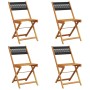 Reclining garden chairs 4 pcs solid acacia wood black by , Garden chairs - Ref: Foro24-3214601, Price: 171,05 €, Discount: %