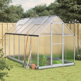 Greenhouse with silver aluminum base frame 334x169x202 cm by , Greenhouses - Ref: Foro24-3266329, Price: 566,69 €, Discount: %