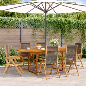 7-piece garden dining set made of solid gray polypropylene wood. by , Garden sets - Ref: Foro24-3281722, Price: 783,58 €, Dis...