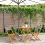 3-teiliges Bistro-Set PE Rattan und massives graues Holz von , Gartensets - Ref: Foro24-3281839, Preis: 144,38 €, Rabatt: %