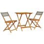 3-teiliges Bistro-Set PE Rattan und massives graues Holz von , Gartensets - Ref: Foro24-3281755, Preis: 140,82 €, Rabatt: %