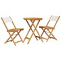 3-teiliges Bistro-Set Stoff und Massivholz cremeweiß von , Gartensets - Ref: Foro24-3281748, Preis: 138,42 €, Rabatt: %