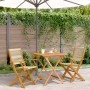 3-piece bistro set made of beige polypropylene and solid wood by , Garden sets - Ref: Foro24-3281879, Price: 217,17 €, Discou...