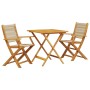 3-piece bistro set made of beige polypropylene and solid wood by , Garden sets - Ref: Foro24-3281879, Price: 217,17 €, Discou...