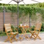 3-piece bistro set made of beige polypropylene and solid wood by , Garden sets - Ref: Foro24-3281795, Price: 196,79 €, Discou...